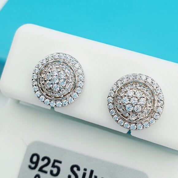 "925 Sterling Silver CZ Beautiful Earrings for Women, 1USPAR4202 - Picture 1 of 11